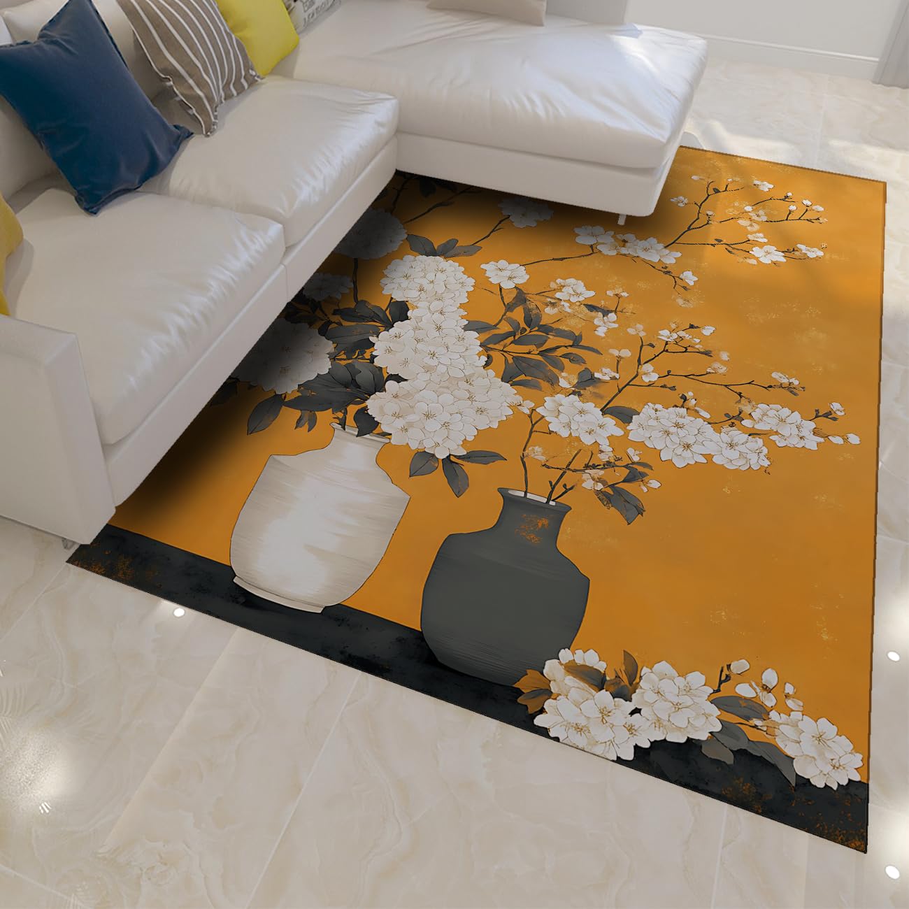 Tapis antidérapant et pliant 80x150cm lavable au design floral