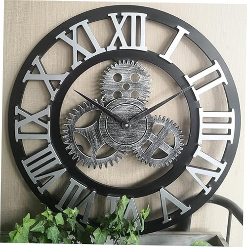 Miniatura 4 de DECHOUS Reloj de pared de engranajes industriales, gran reloj de pared moderno y creativo, decoración retro chic
