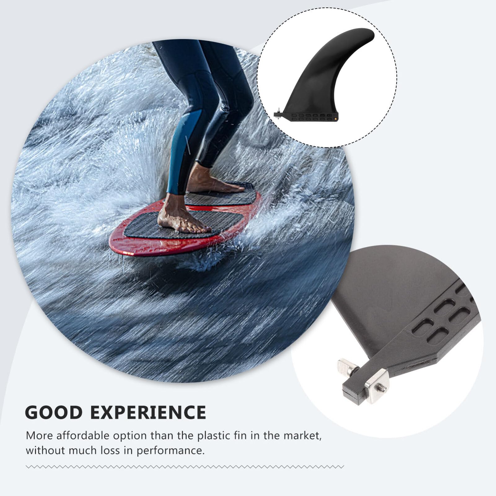 8 Pièces Ailerons Planche Surf PVC BESPORTBLE - Stabilisateur Paddle Board Amovible