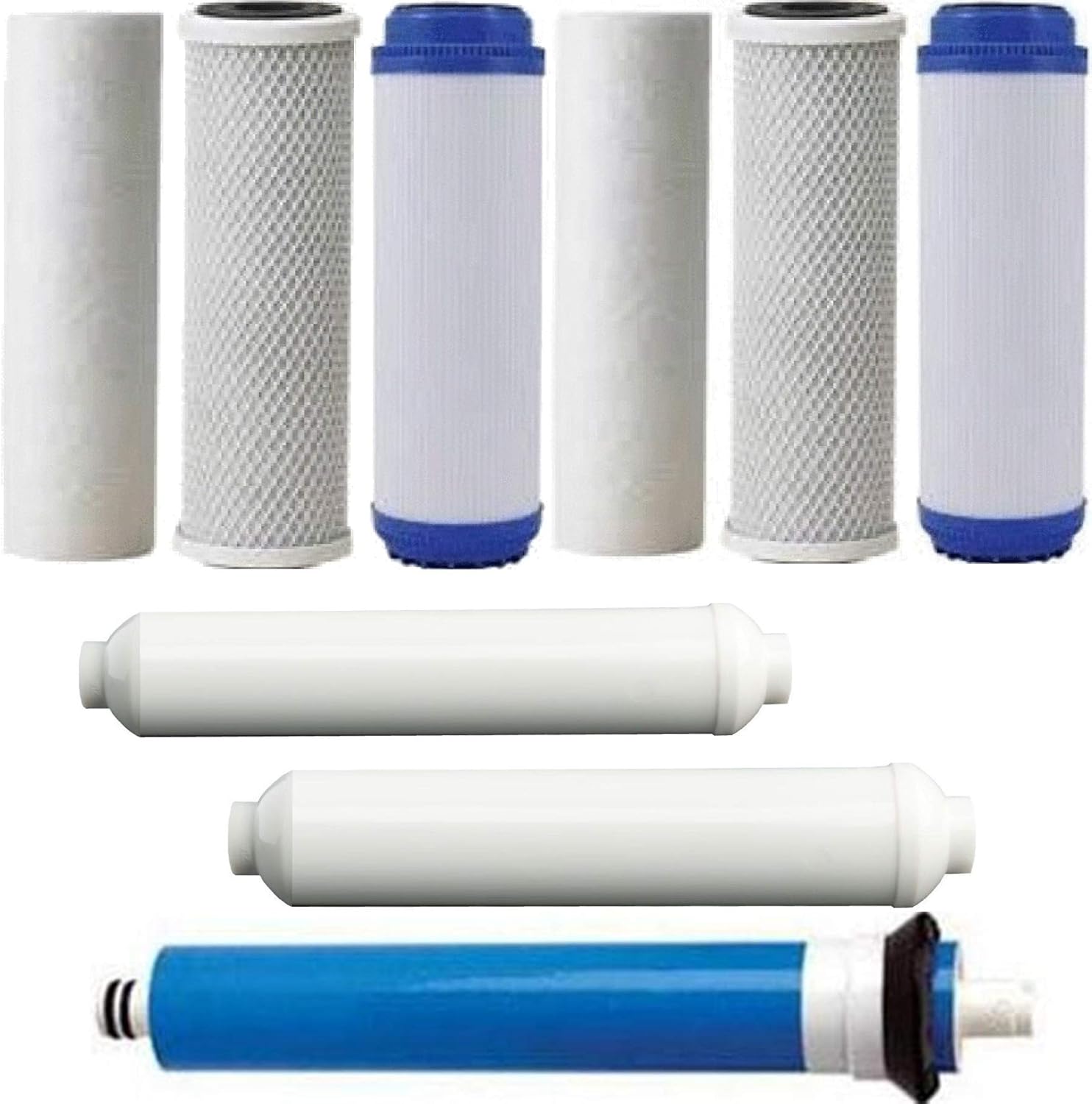 COMPLETE 5 STAGE REVERSE OSMOSIS FILTERS, INLINE CARB 2 SETS. 1 100 GPD MEMBRANE …