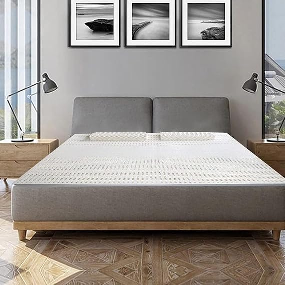 Natural Latex Mattress Topper 3575inch, Latex Mattresses 1 Inch Medium Firm with Removable Washable Cover, Pressure Relief for Back Pain