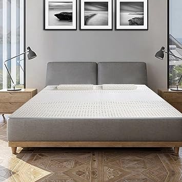 Natural Latex Mattress Topper 3575inch, Latex Mattresses 1 Inch Medium Firm with Removable Washable Cover, Pressure Relief for Back Pain