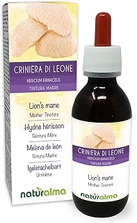 Hydne hérisson ou Crinière de lion (Hericium erinaceus) champignon Teinture Mère sans alcool Naturalma - Extrait liquide gouttes 120 ml - Complément alimentaire - Végétalien ou végan