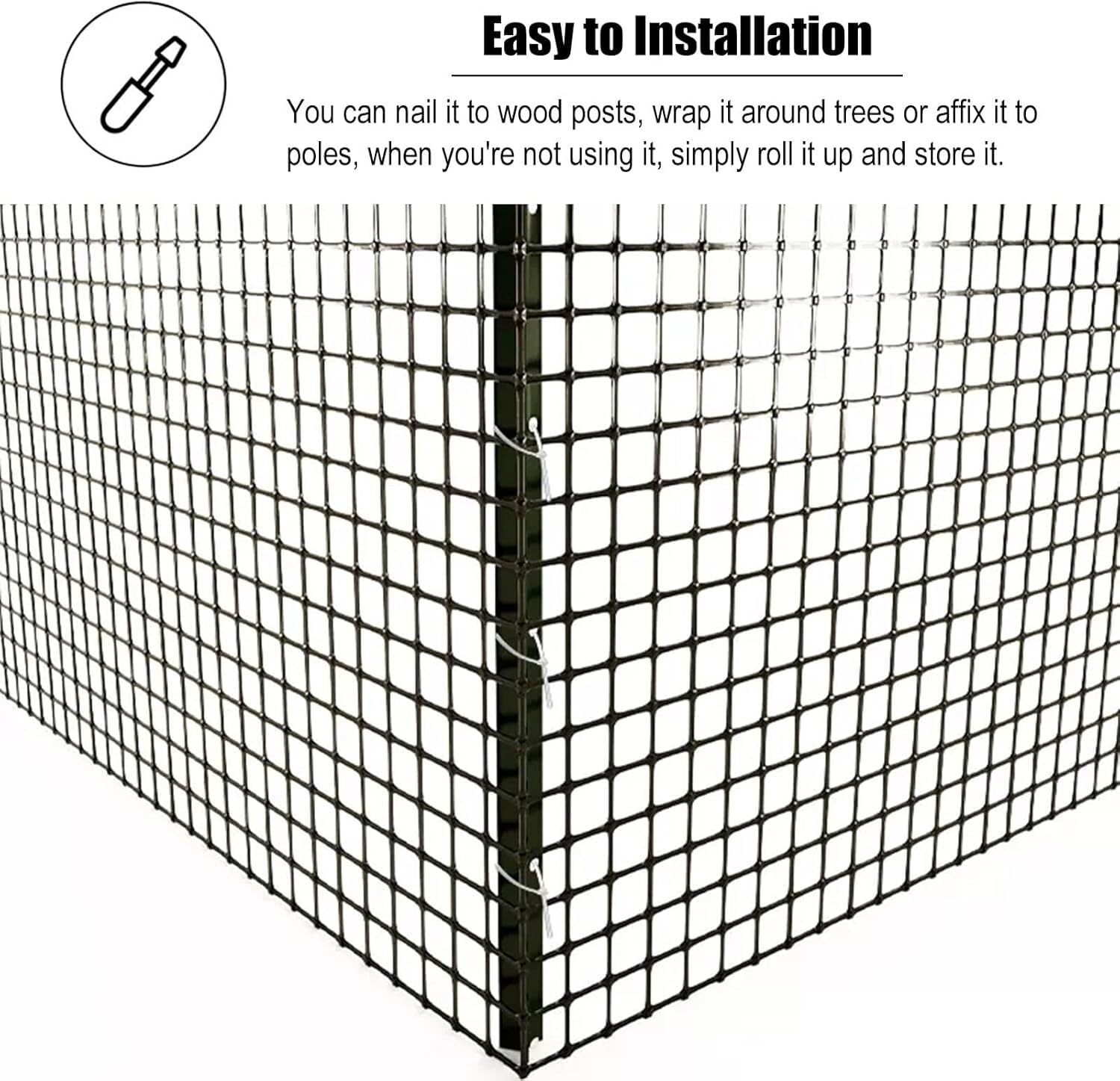 Rete in plastica Nera for Allevamento di pollame, Recinzione temporanea for Esterni, Recinzione for Cervi(1.5x50m(5x164ft))