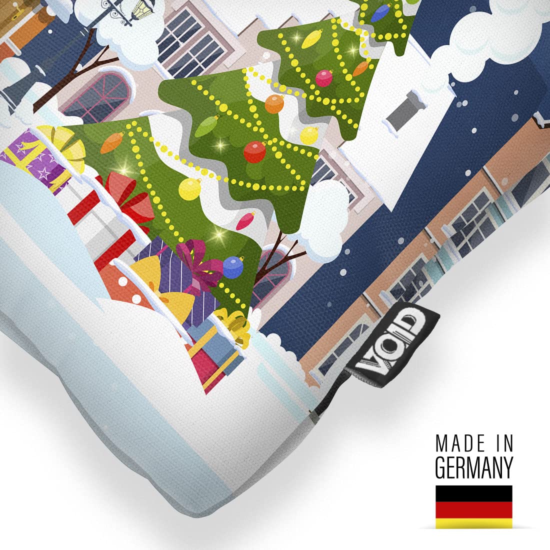 VOID Weihnachtsmarkt Nikolaus Kissenbezug Kissenhülle Sofakissen Kissen Deko Weihnachten Winter Weihnachtsdeko, Kissen Größe:60 x 60 cm