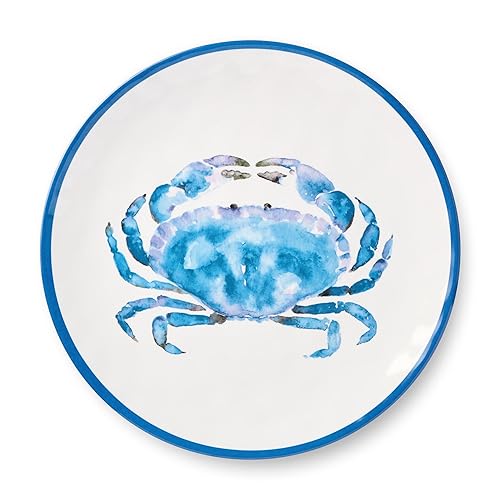 Beach House Crab 11-Inch Melamine Dinner Plates – Set of