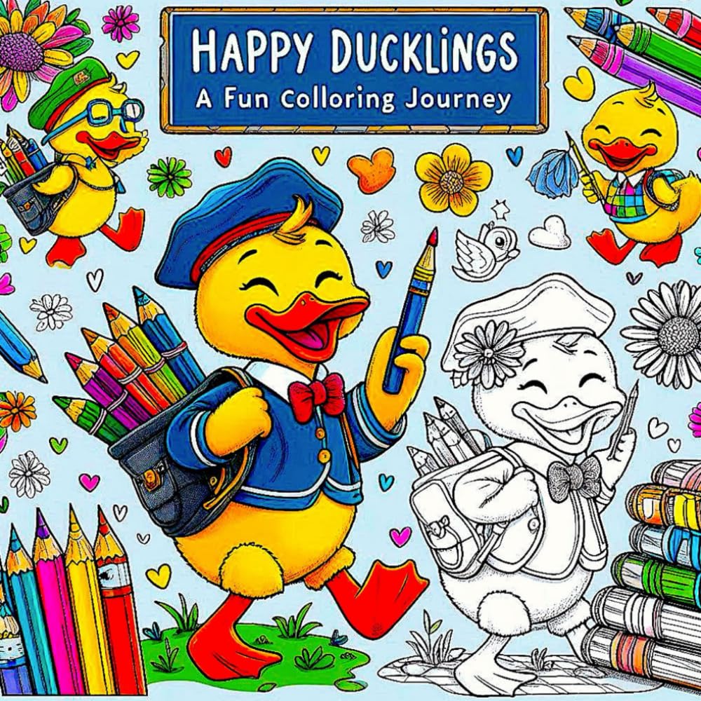 Happy Ducklings:A Fun Coloring Journey for Kids: Splash into a World of Colors,A Quack-tastic Adventure Awaits