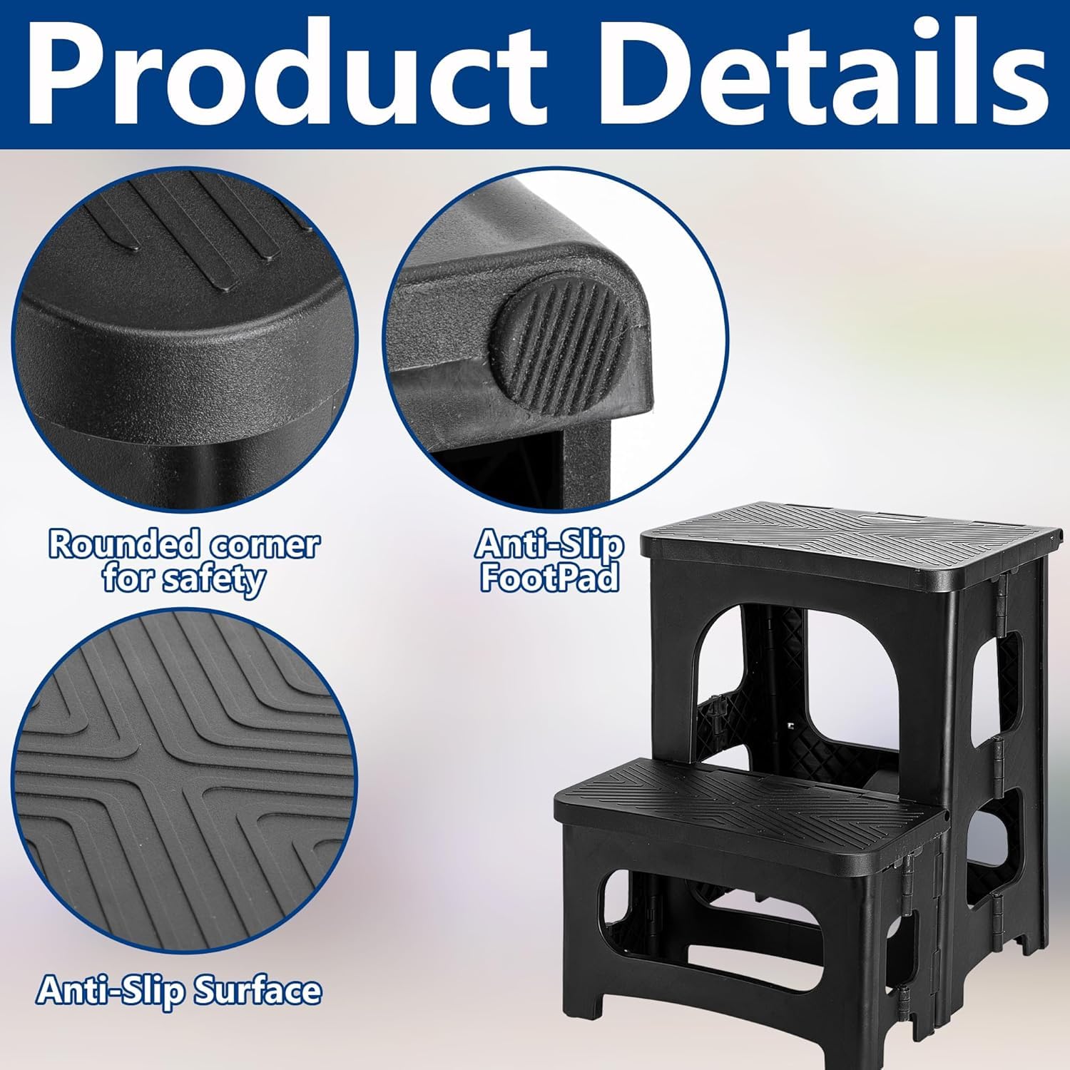 Universaltreppe für Hot Tub- 2 Stufen Faltbare Whirlpooltreppe- Anti-Rutsch Einstiegshilfe Pool- Wasserfest Tritthocker- Tragbar Stufe für Whirlpool- Poolleiter für den Außenbereich Innenbereich