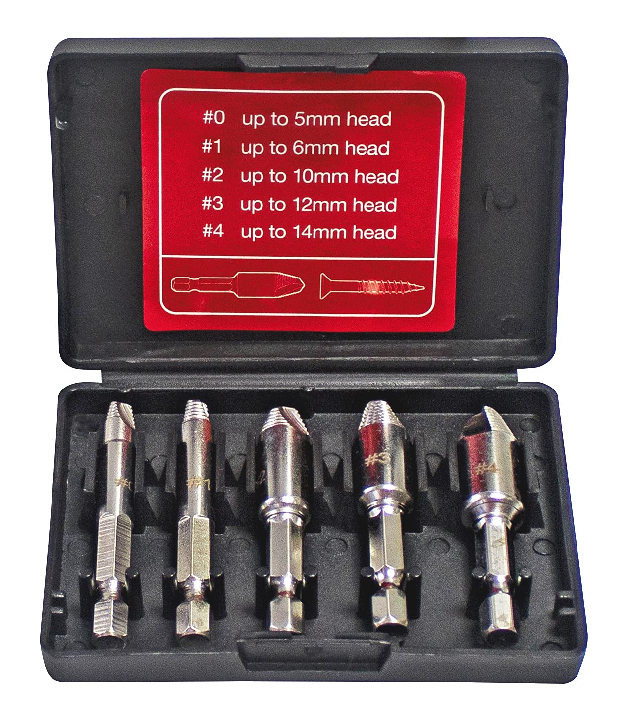 SOMABITRIBAL　ダークグレー Amtech S0905 5 szt. zestaw do usuwania śrub w kształcie