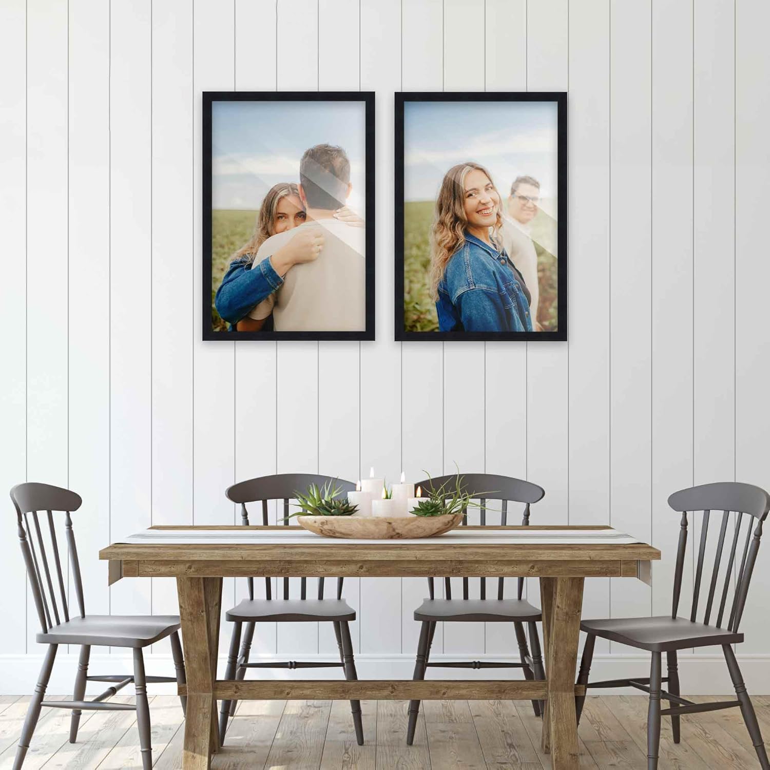 CountryArtHouse 5x7 Picture Frame Set of 2 Black Wood Picture Frames Multipack 2 Frames