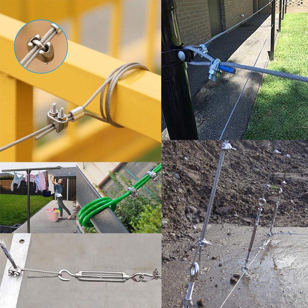 20 Morsetti Per Cavo Acciaio Inox 304 - M3, Per Fune 3mm - Per Tende, Recinzioni, Fitness - Foto 6