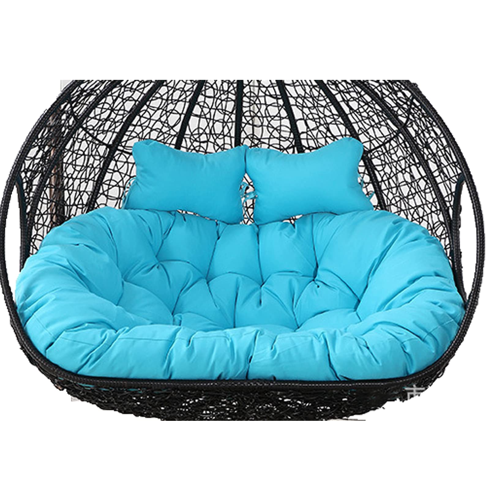 XXL Wasserdichter Outdoor Hängesessel mit 2 Kissen Abnehmbare Bezüge Großer Schaukelkorb für 2 Personen Sonnenbeständig Langlebig Grau Garten Hängematte Sitz