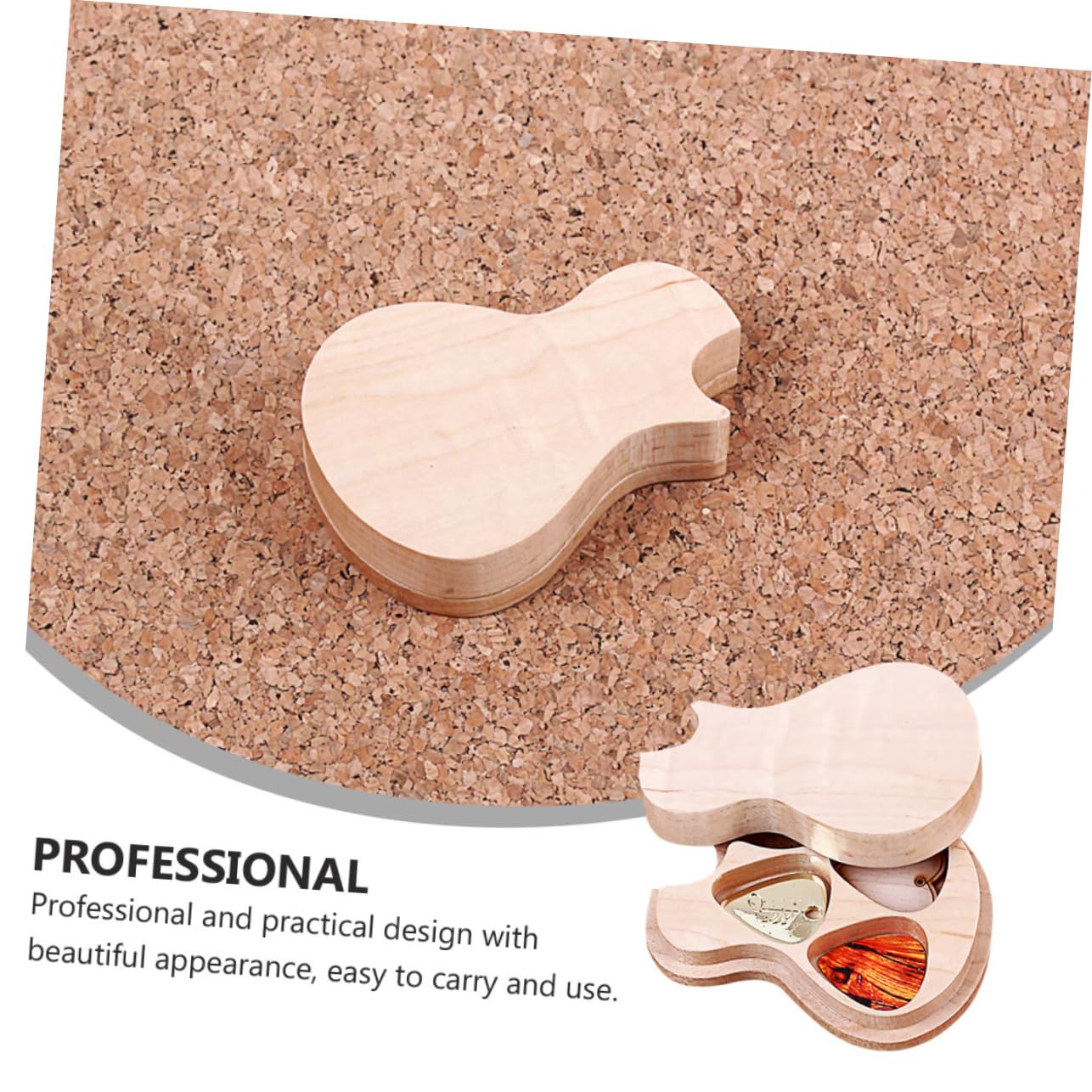 ibasenice 3sätze Handgefertigter Holz-Gitarren-Pick-Box Mit Plektren Für Musikliebhaber Gitarrenzubehör Mit Natürlichem Holzdesign Zur Sicheren Aufbewahrung Von Gitarrenaccessoires Und