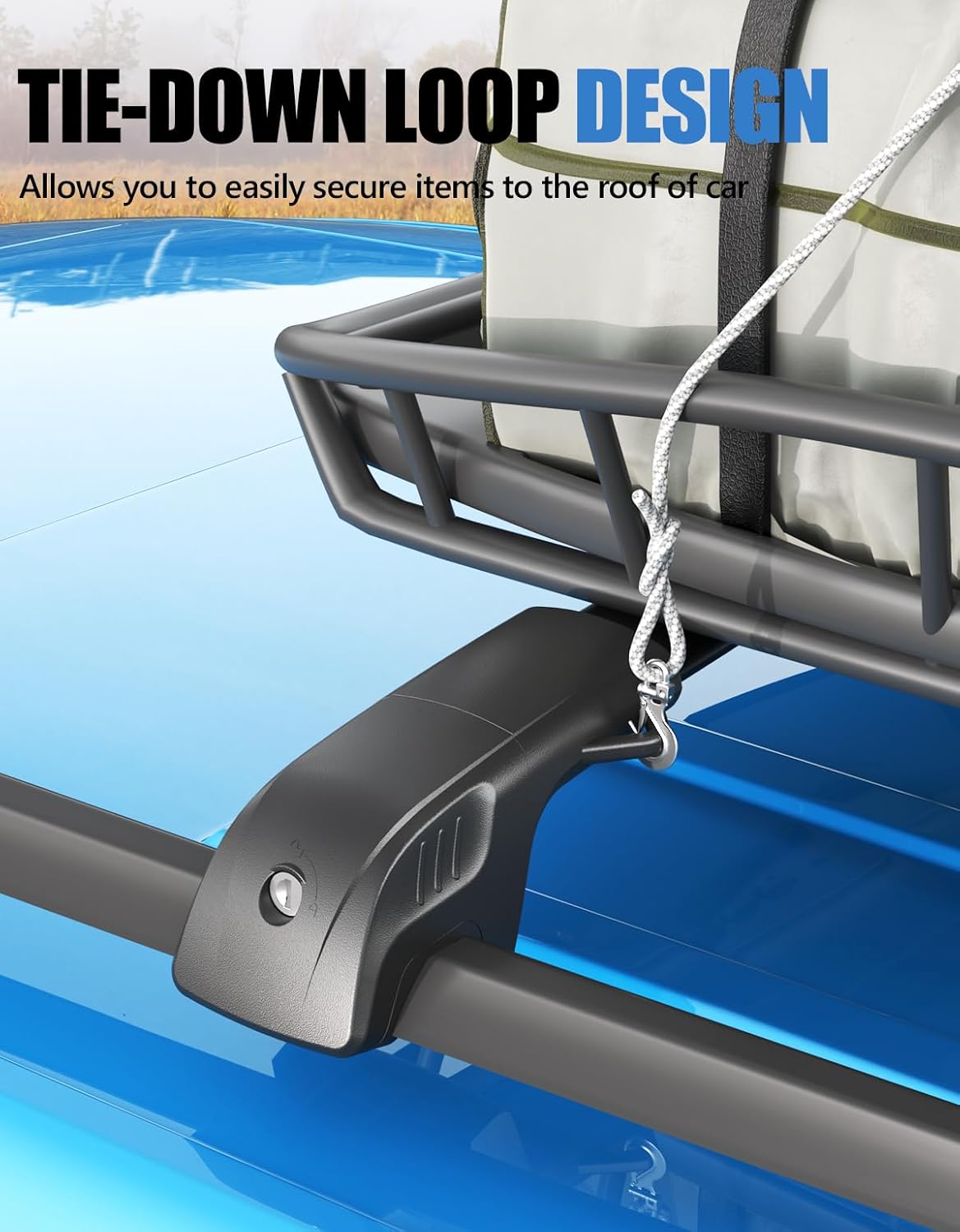 FengYu 300lb Lockable Roof Rack Cross Bars Compatible with Toyota Rav4 2013 2014 2015 2016 2017 2018, Heavy Duty Aluminum Roof Rails Crossbars Cargo Bars Canoe Rooftop Black Carrier Luggage