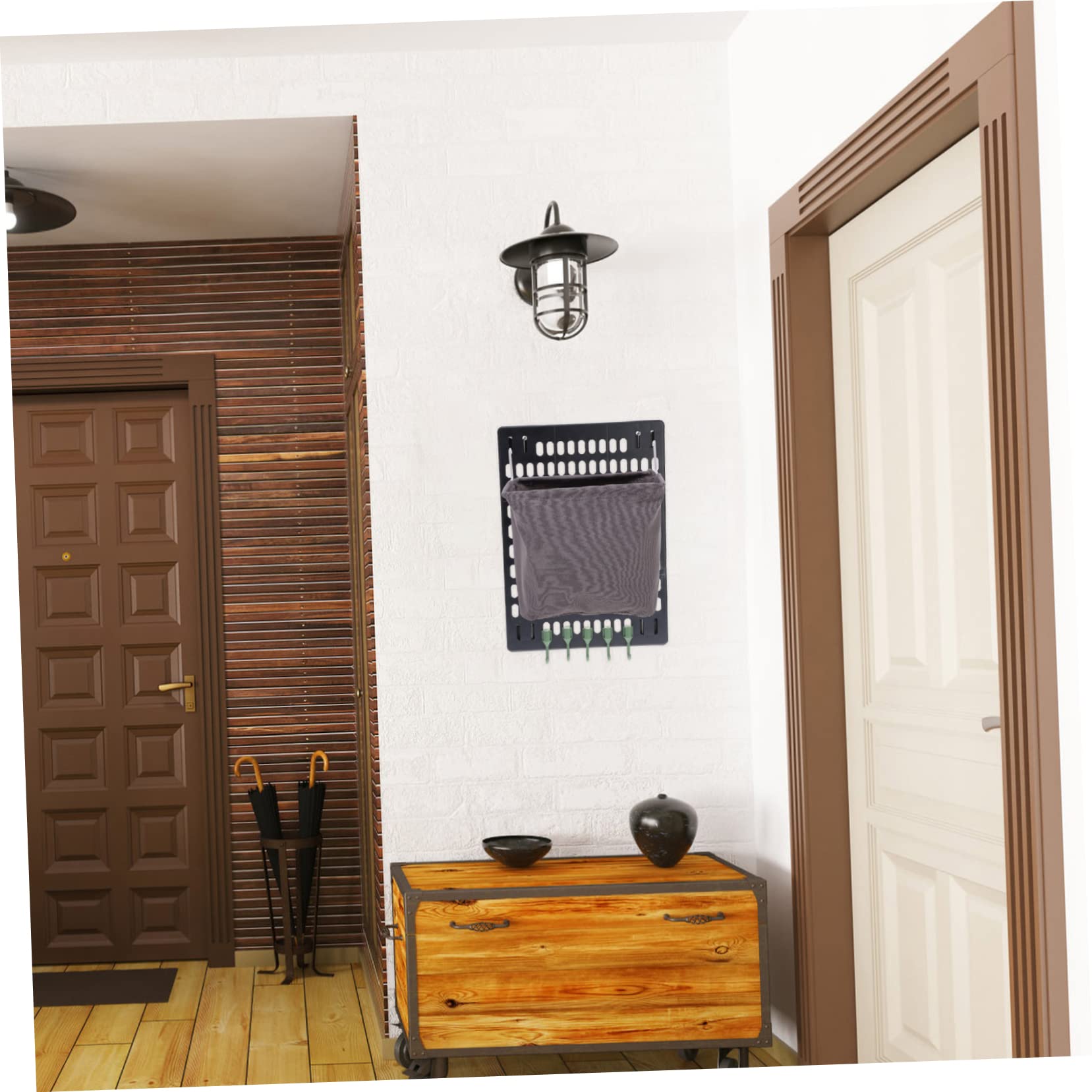 HOMOCONO Boho Style Hanging Storage Bag Decorative Sundry Organizer Pegboard Basket for Home