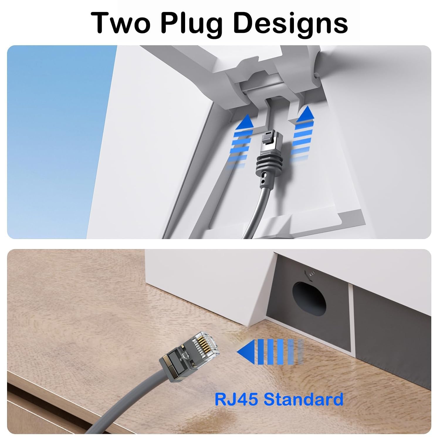 Elfcam - Cable Ethernet Starlink Gen 3 Cat 6 26AWG de 35 m, conector StarLink (IP68) en un extremo, RJ45 estándar en el otro, cumple simultáneamente varios requisitos en interiores y exteriores