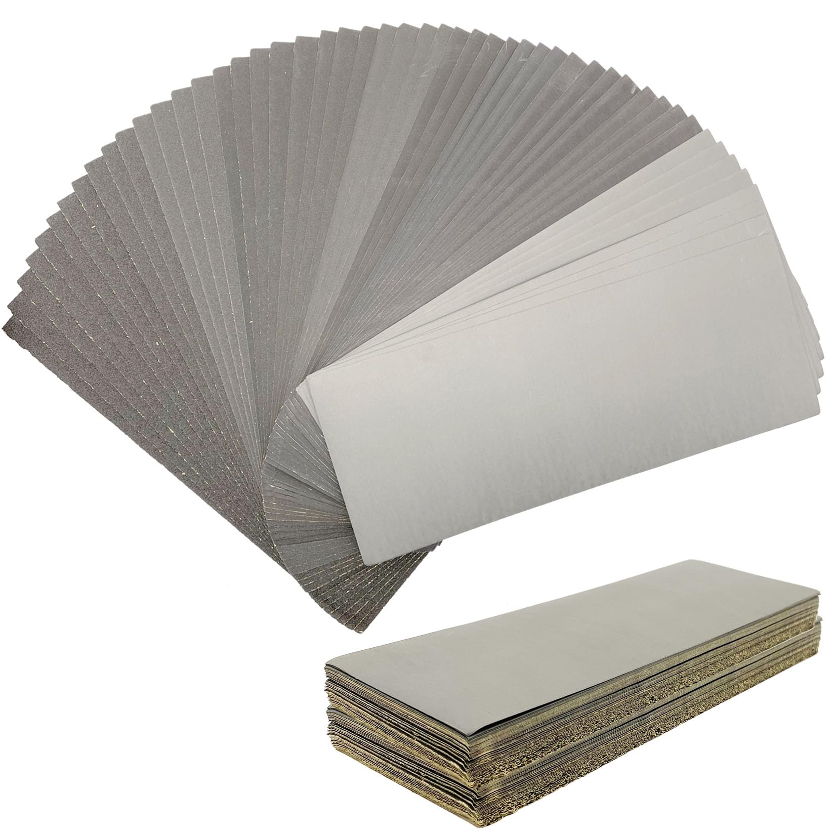56pcs Surtido Papel de Lija 120/150/180/240/320/400/600/800/1000/1200/1500/2000/2500/3000 Grits, 23 x 9 cm para Lustramuebles Madera, Metal Abrillantar Coche, Pintura, Paredes, Cristal, Muro