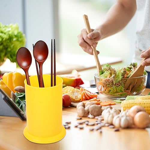 Miniatura 4 de Kichvoe Soporte para utensilios de cocina, soporte para utensilios de cocina, de plástico, cubiertos, palillos, cuchara, tenedores, organizador de