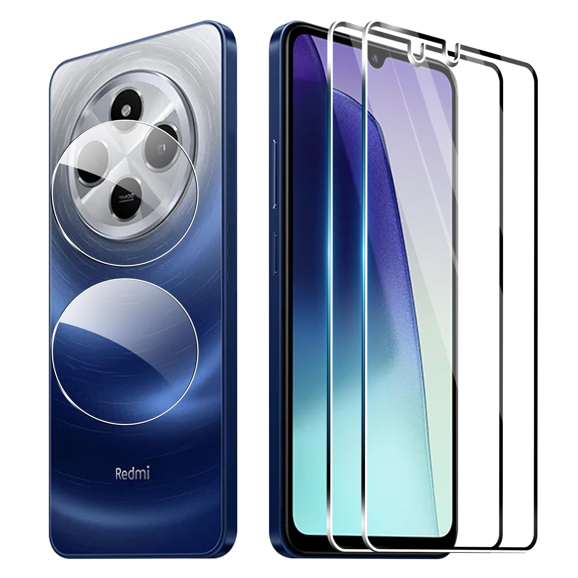 Wookfiss Schutzfolie Für Xiaomi Redmi 14C 4G/Reami A4 5G/POCO C75 – 2x Panzerglas + 2x Kamerafolie, 9H Härte