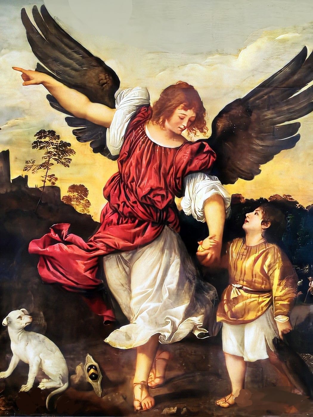 HABAKUK Art St Raphael angel, Archangel Raphael, angel icon, guardianangel, home religious decor, catholic gift, cusotm gift