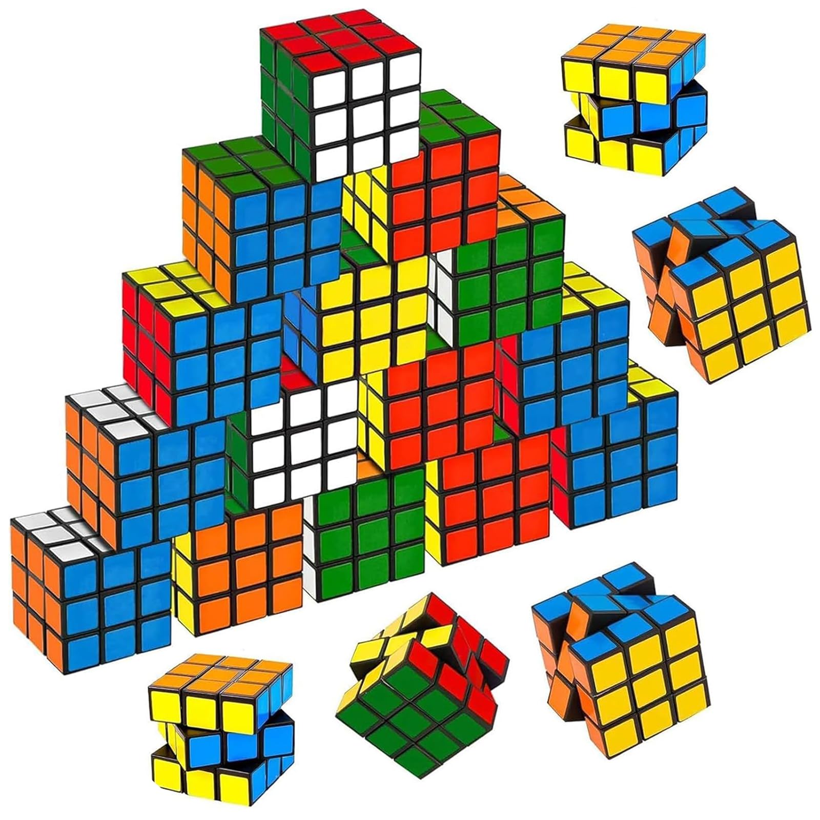 20 Stück Mini Zauberwürfel, 3x3 Zauberwürfel Set, Ideal für Kinder und Erwachsene, Perfekt als Reisespiel, Geburtstagsgeschenk oder Lernspielzeug, Fördert Kreativität und Logisches Denken