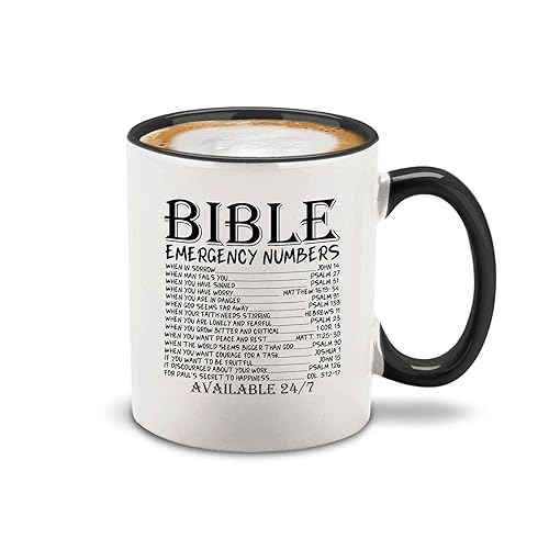 shop4ever Bible Emergency Numbers Verses Scripture Ceramic Coffee Mug Tea