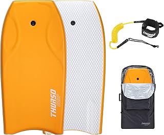 THURSO SURF Hochleistungs-Bodyboard 106,7 cm PE-IXPE-Deck HDPE-Boden FRP-Stringer Doppeltes Drehgelenk Surfleine und Tasche