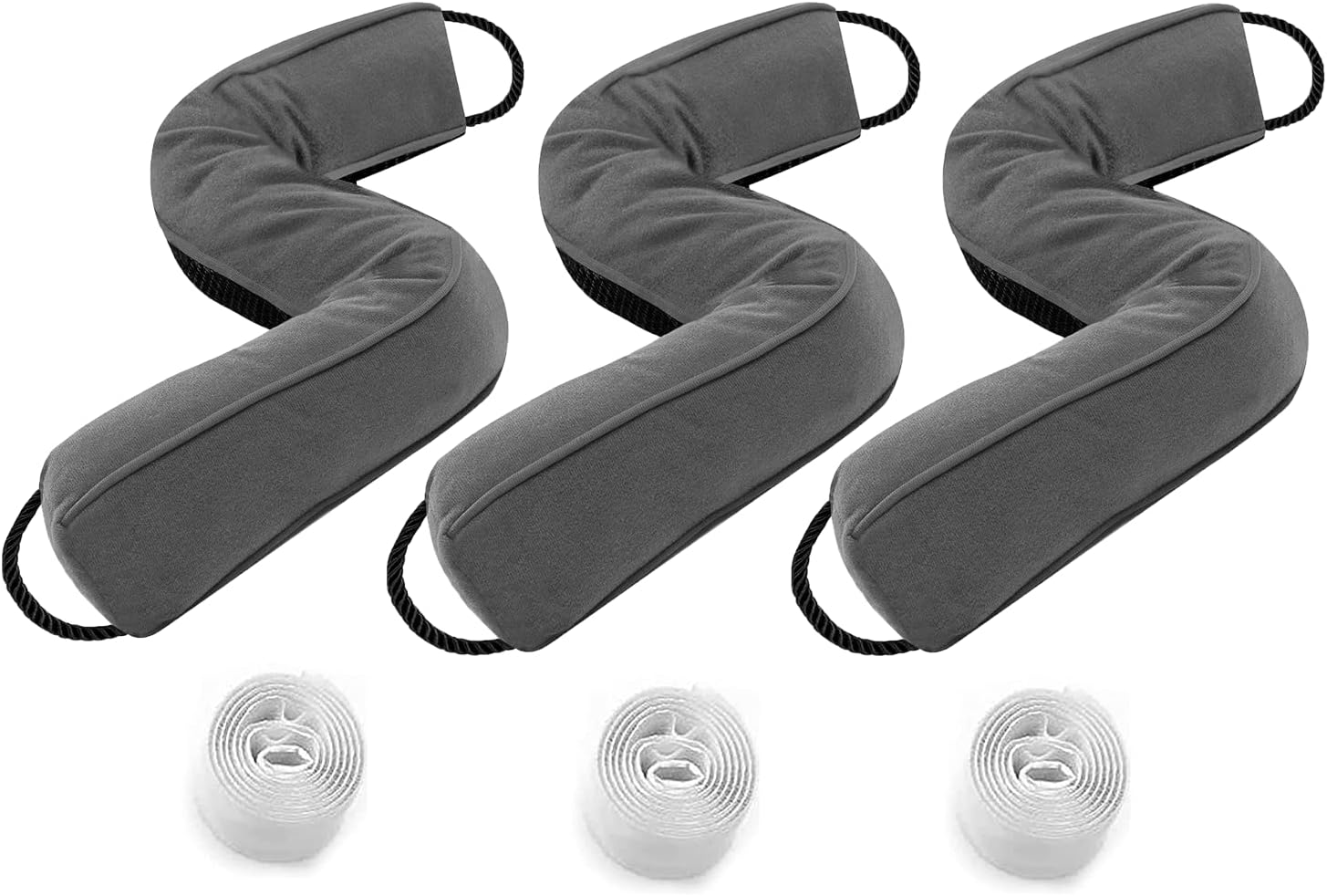 Sunolga 38inch Door Draft Stopper 2.2LB Under Door Noise Air Stopper, 3 Pack Sound Proof Draft Guard for Doors and Windows,Machine Washable - Grey