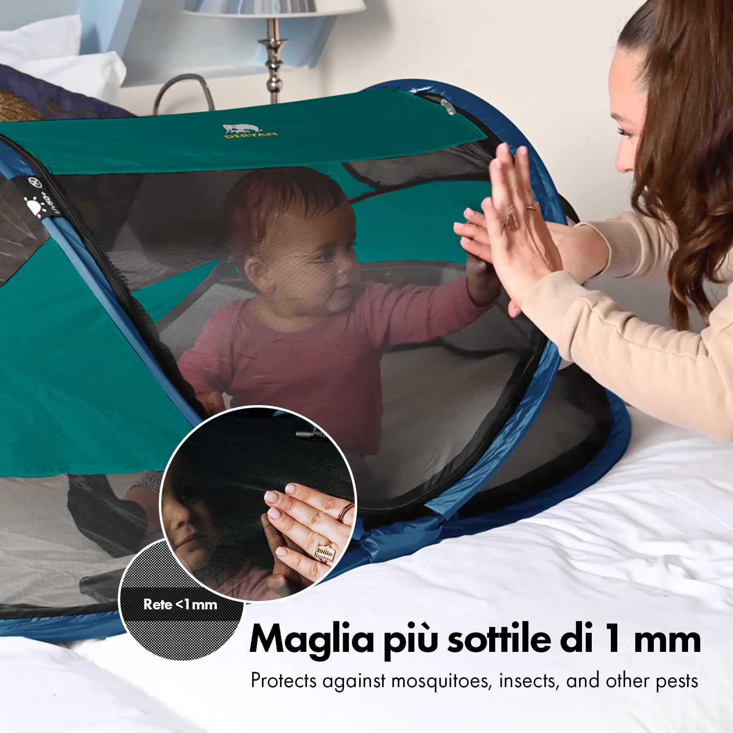 Deryan Air, Baby Luxe Lettino/Tenda da Viaggio, Blu