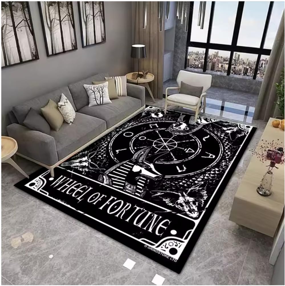 Tapis de sol lavable Roue de la Fortune 50x80cm antidérapant pour cuisine et salon