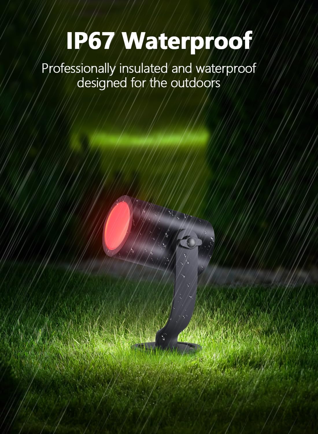 Two mounting options for APPECK landscape lights: ground stake and wall mount