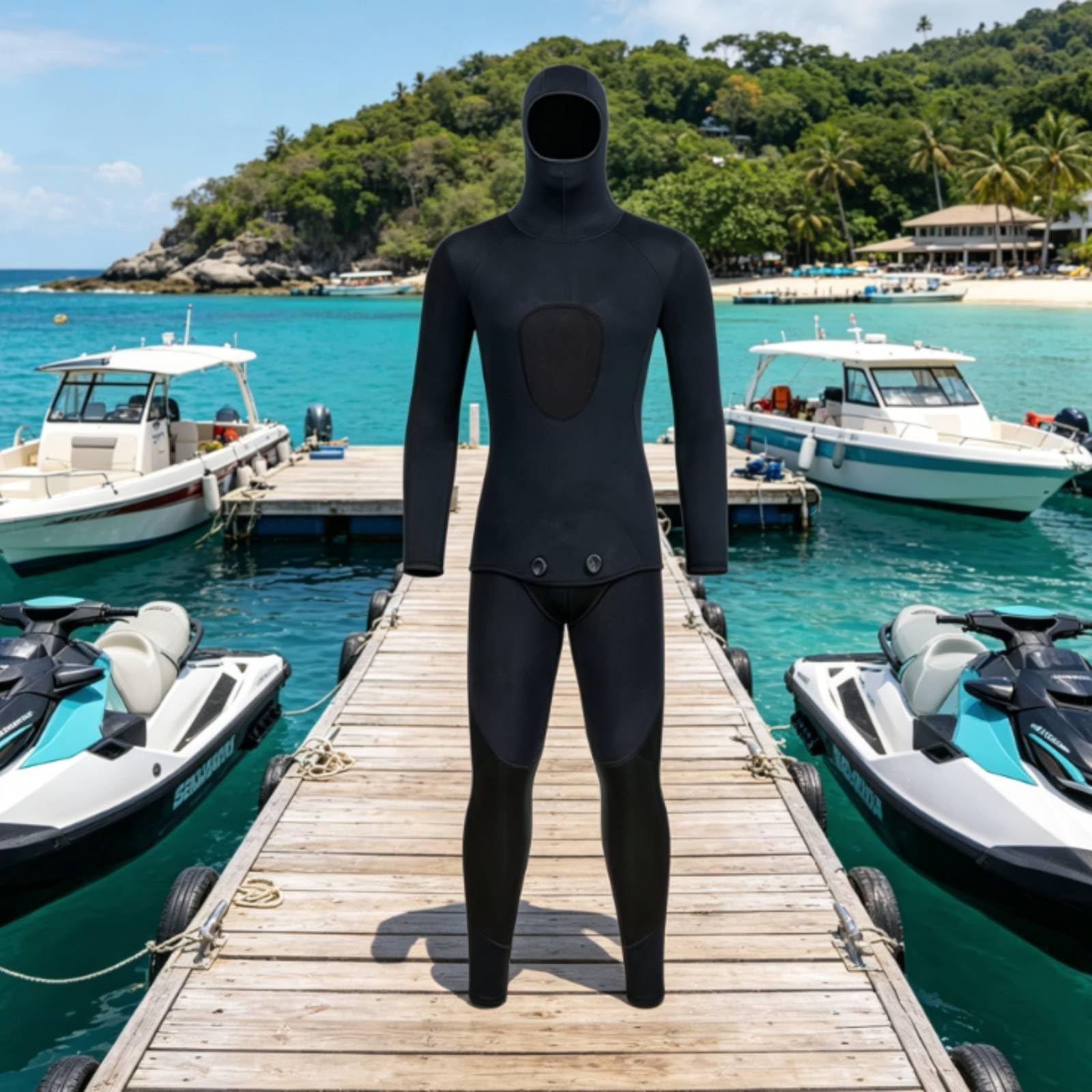 Muta Due Pezzi Anti-Freddo Tuta Termica da Surf Protezione Abbigliamento Sportivo Acquatico per Snorkeling