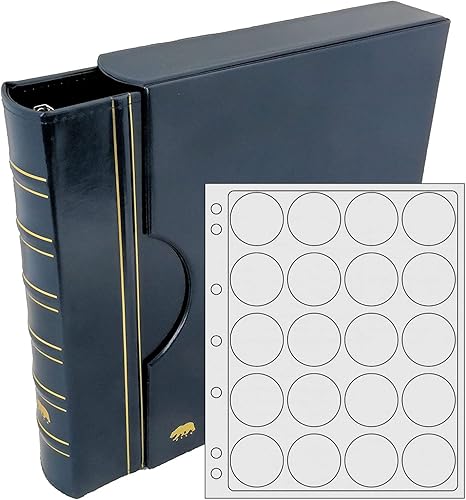 Ursae Minoris Álbum de Biblioteca Estatal con páginas de coleccionista para 120 monedas en cápsulas LAir Tite "H" 3940 - Azul profundo