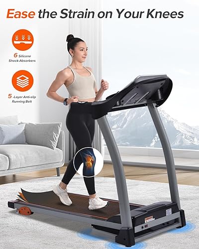 Miniatura 7 de Merax Treadmill with 8% Incline, 3.0HP Folding Treadmills for Home,10MPH Walking Pad with Handle Bar,300 LBS Capacity Walking Pad Treadmills with