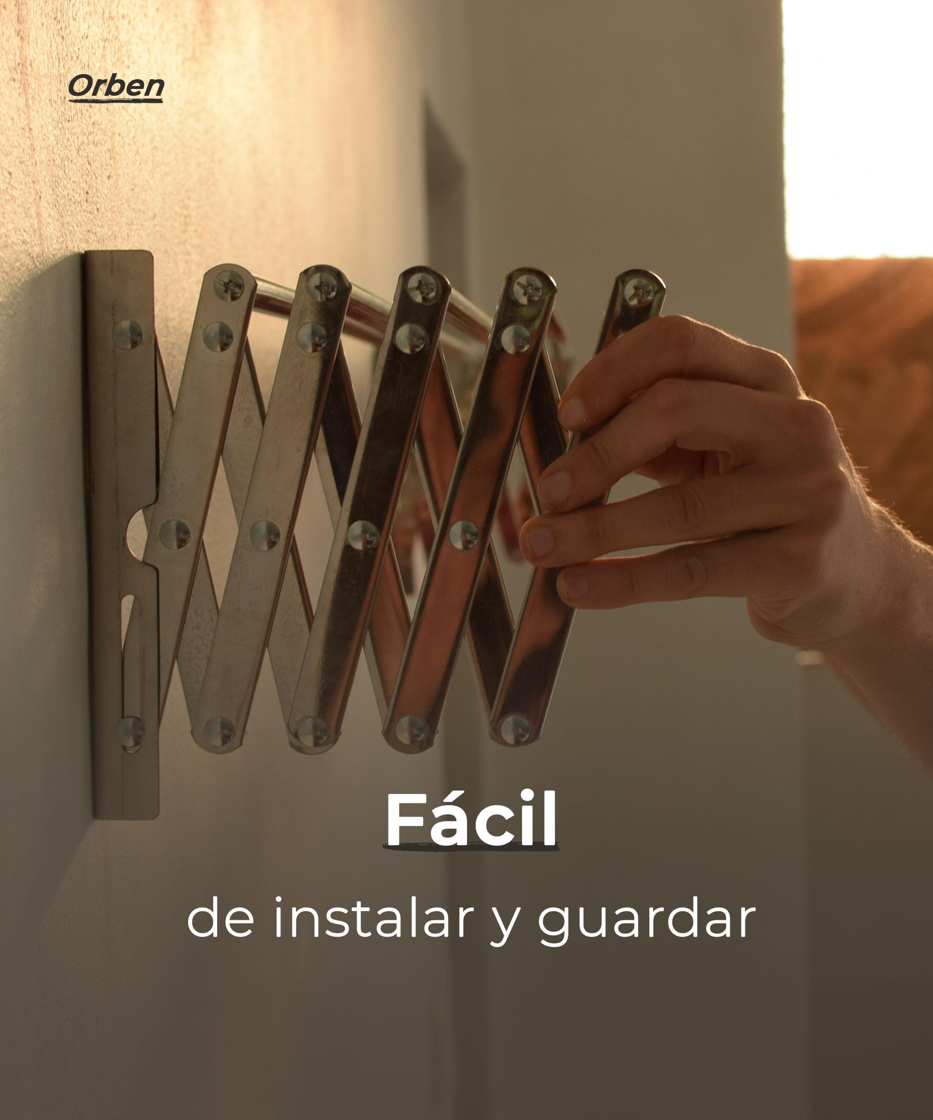 Genérico Tendedero Extensible Pared 120cm - Tendal Plegable Exterior o Interior Acero Inoxidable Resistente Ahorra Espacio Tenderete Retráctil Compacto Toallas Ropa Lavandería Balcón Baño