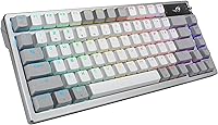 Vista 13 de ASUS Teclado mecánico inalámbrico ROG Azoth para juegos, 75% TKL, conectividad trimodo, interruptores lineales ROG NX Snow prelubricados Blanco