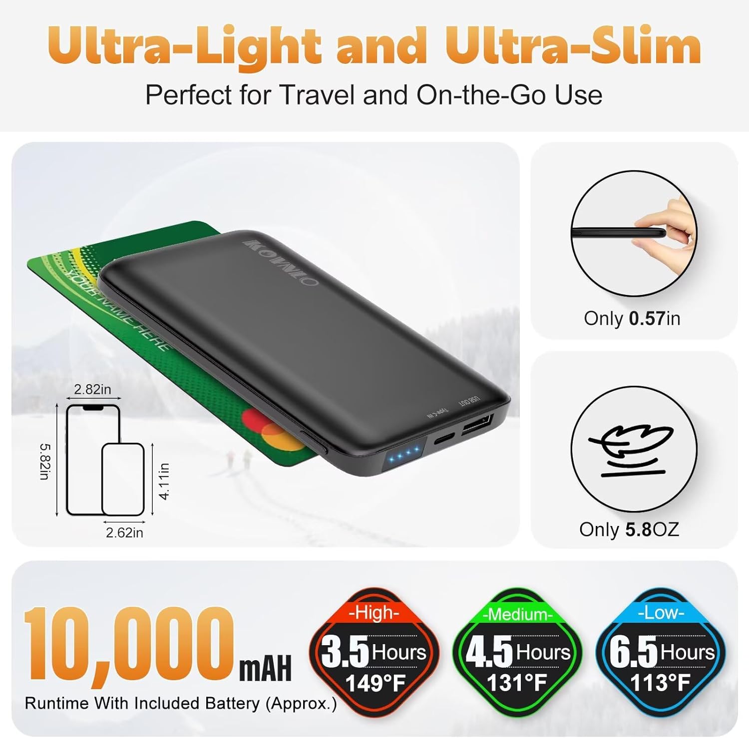 KOVNLO Heated Vest for Women With Battery Pack Included, Smart Button with Light-out Design, Electric Heated Jackets - Image 3