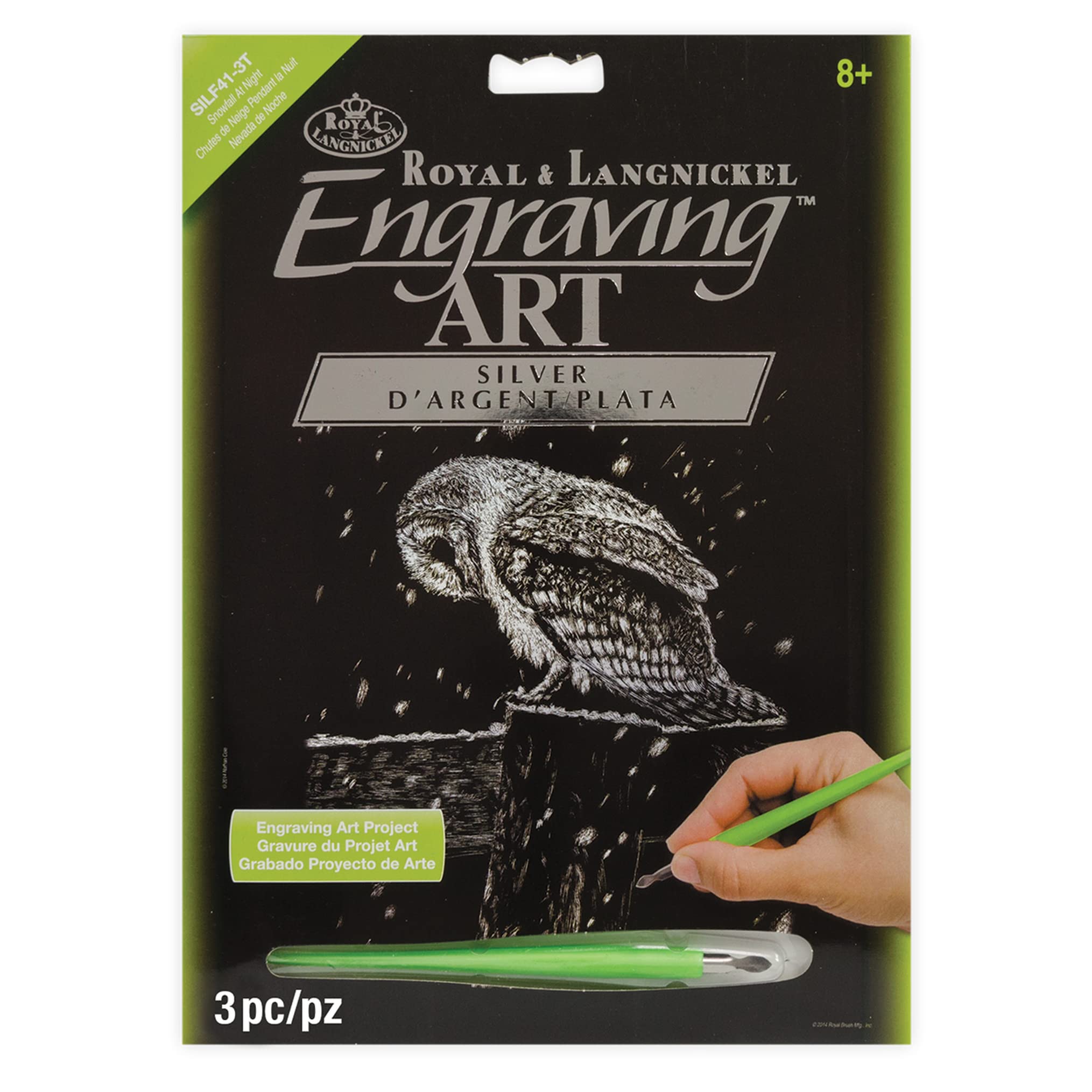 Papel Rascar Pracht Creatives Hobby Royal & Langnickel - Cuadro Para Rascar Cacatúa, Plata, Cuadros Para Rascar Para Niños Y Adultos, Con Bolígrafo Para Rascar Y Plantilla Regalo Creativo Adultos