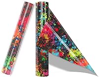 Vista 1 de Tintnut Splash Rollo de vinilo de transferencia de calor, 12 pulgadas x 5 pies, tinta de acuarela multicolor con estampado de tinta HTV