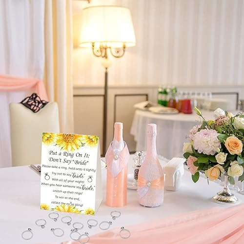 Miniatura 6 de Woanger Juego de despedida de soltera con 50 anillos falsos, juego de despedida de soltera con temática de vegetación rústica, juegos de boda,