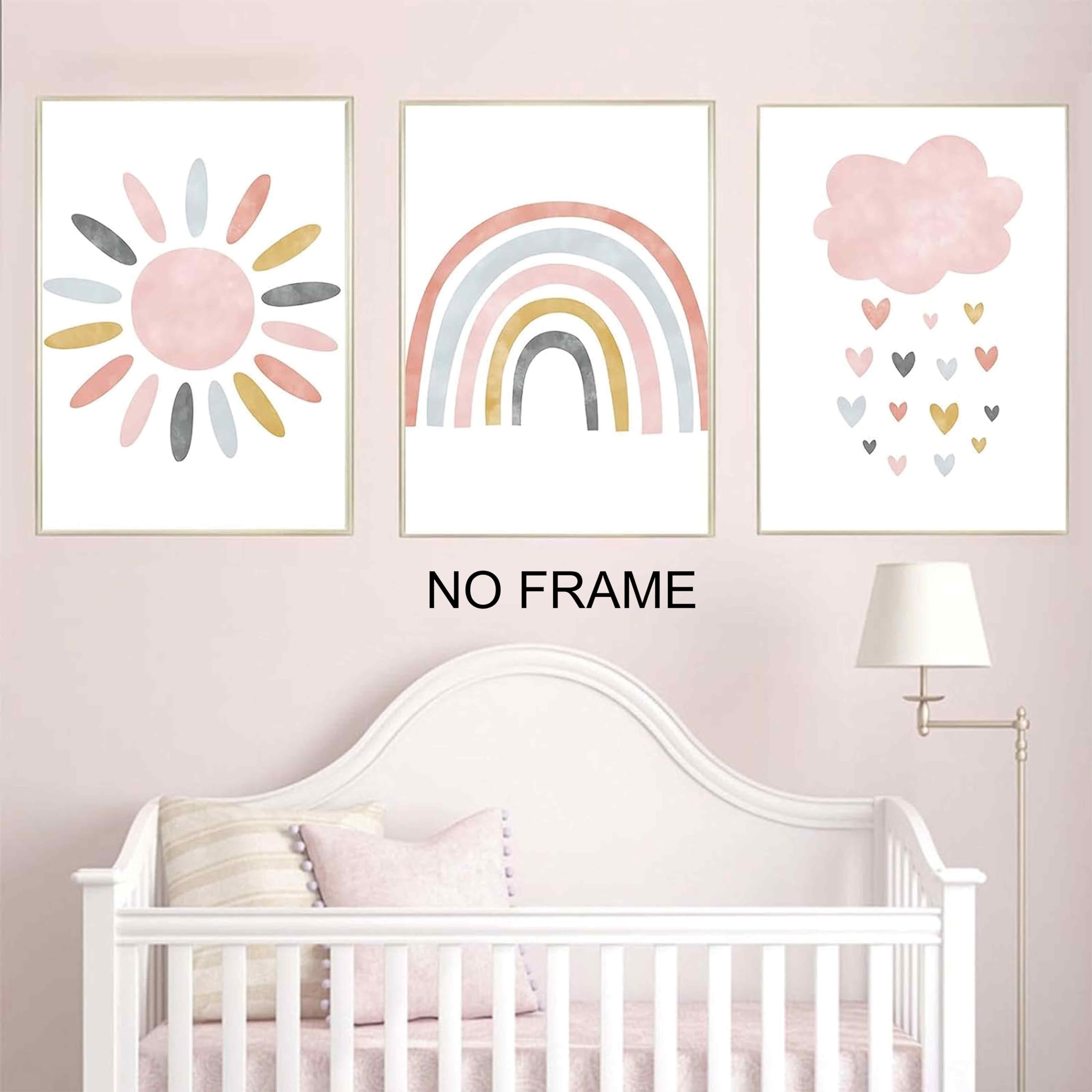 Set di 3 poster arcobaleno，Quadri Cameretta Bambino Poster Cameretta，decorazione per la cameretta dei bambini，formato A4