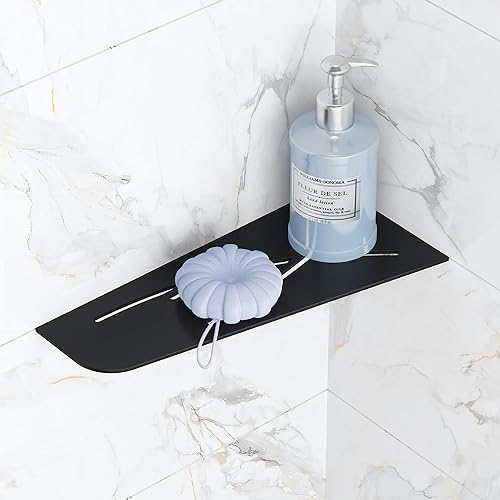 Estante esquinero de ducha de acero inoxidable 304, estante esquinero de 12 pulgadas, soporte para champú de baño, estante de esquina flotante para