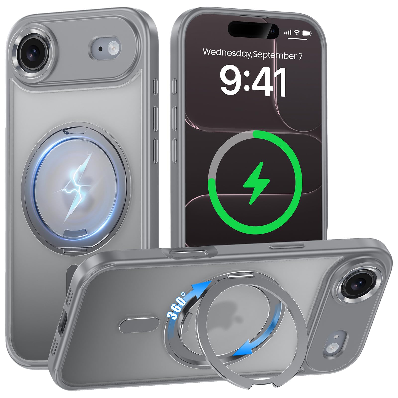 Amazon.co.jp: iPhone Air 用 ケース Magsafe対応 360°回転スタンド