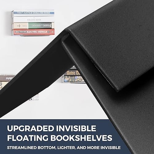 Miniatura 6 de STO STO Estanterías flotantes para pared, paquete de 4 estanterías invisibles montadas en la pared, estantes de pared multifuncionales para