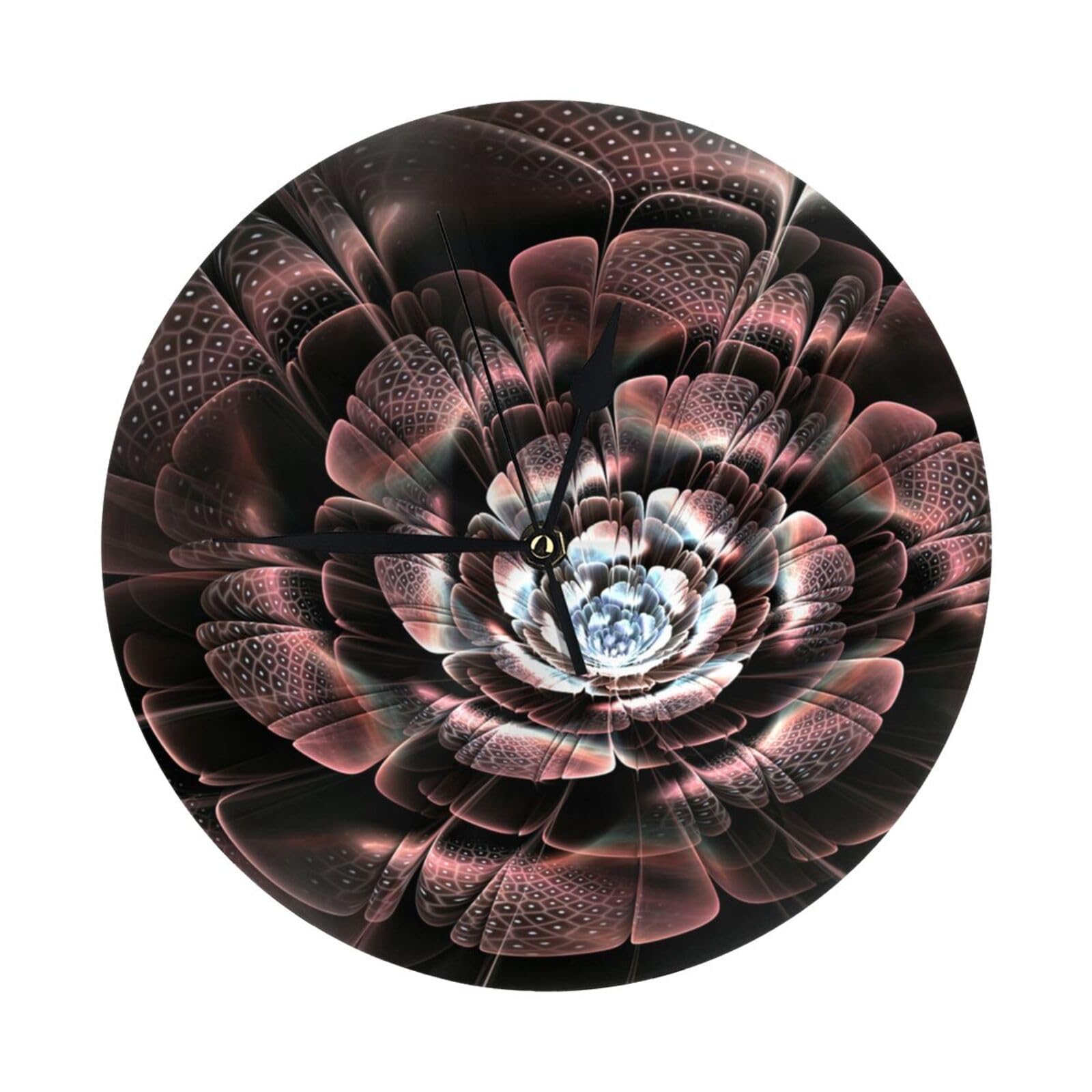 Abstract Floral Wall Clock Round Wall Clocks Silent Non-Ticking Kitchen Clock Wall Battery Operated Decorative Wall Clock for Kitchen Living Room Bedroom Bathroom 10 in