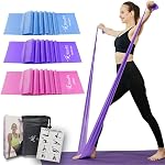 Therapy Flat Resistance Bands Set, Exercise Stretch Bands for Stretching, Flexibility, Pilates, Yoga, Ballet, Gymnastics and Rehabilitation (3 Set - 150cm Length)