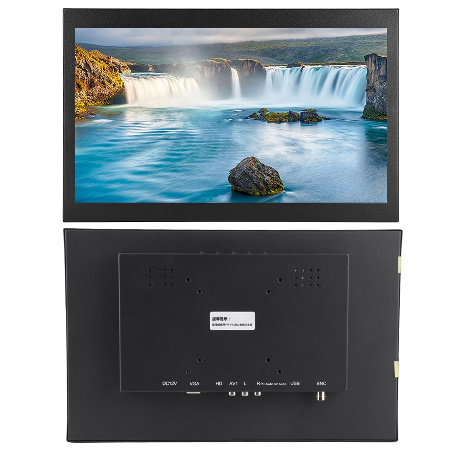 Monitor in Metallo da 15,6 Pollici, Schermo Industriale in Metallo 16: 9 1920x1080, Monitor HD Normale Non Touch, TFT a Basso Consumo(EU)