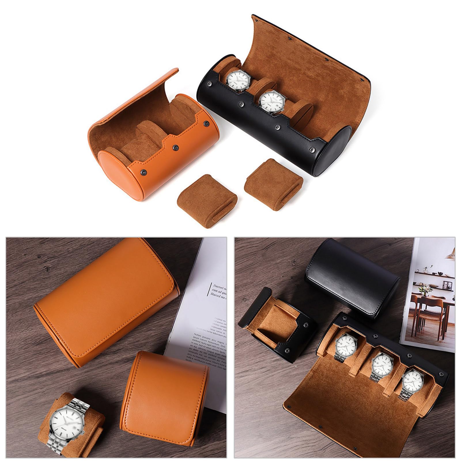 Scatola per orologi 1/2/3 slot per orologi da viaggio custodia per orologi custodia per gioielli custodia per orologi rotolo per donne uomini