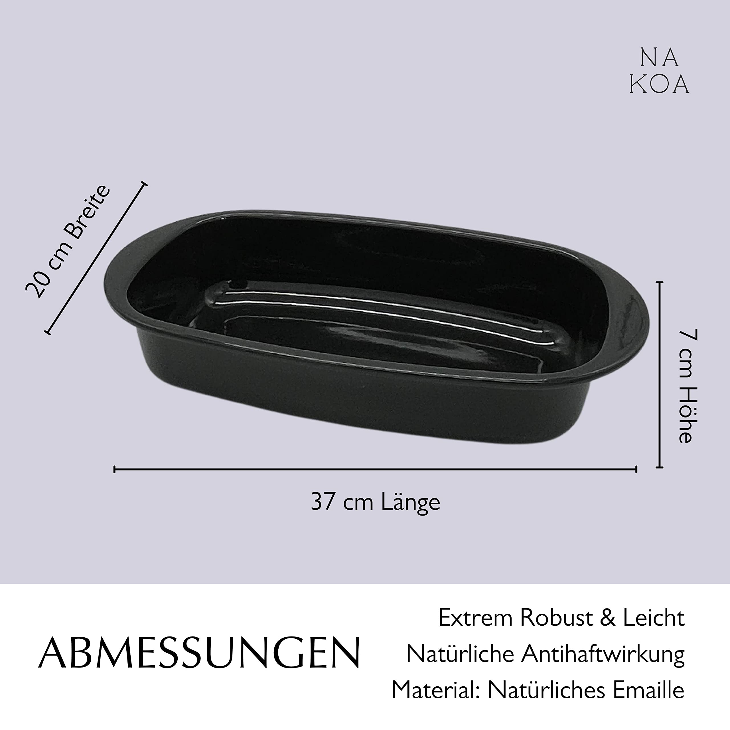 Brotbackform aus natürlichen Rohstoffen mit hervorragender Antihaftwirkung I Kastenform Brotbackform I Backform Rechteckig I Brot und Kuchen Backen I MADE IN GERMANY aus hochwertigem Emaille