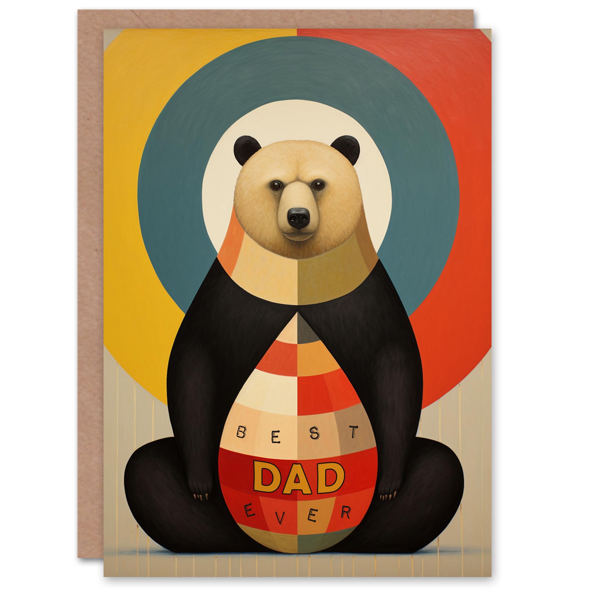 Artery8 Father's Day Greeting Card Grizzly Bear Bullseye Best Dad Ever